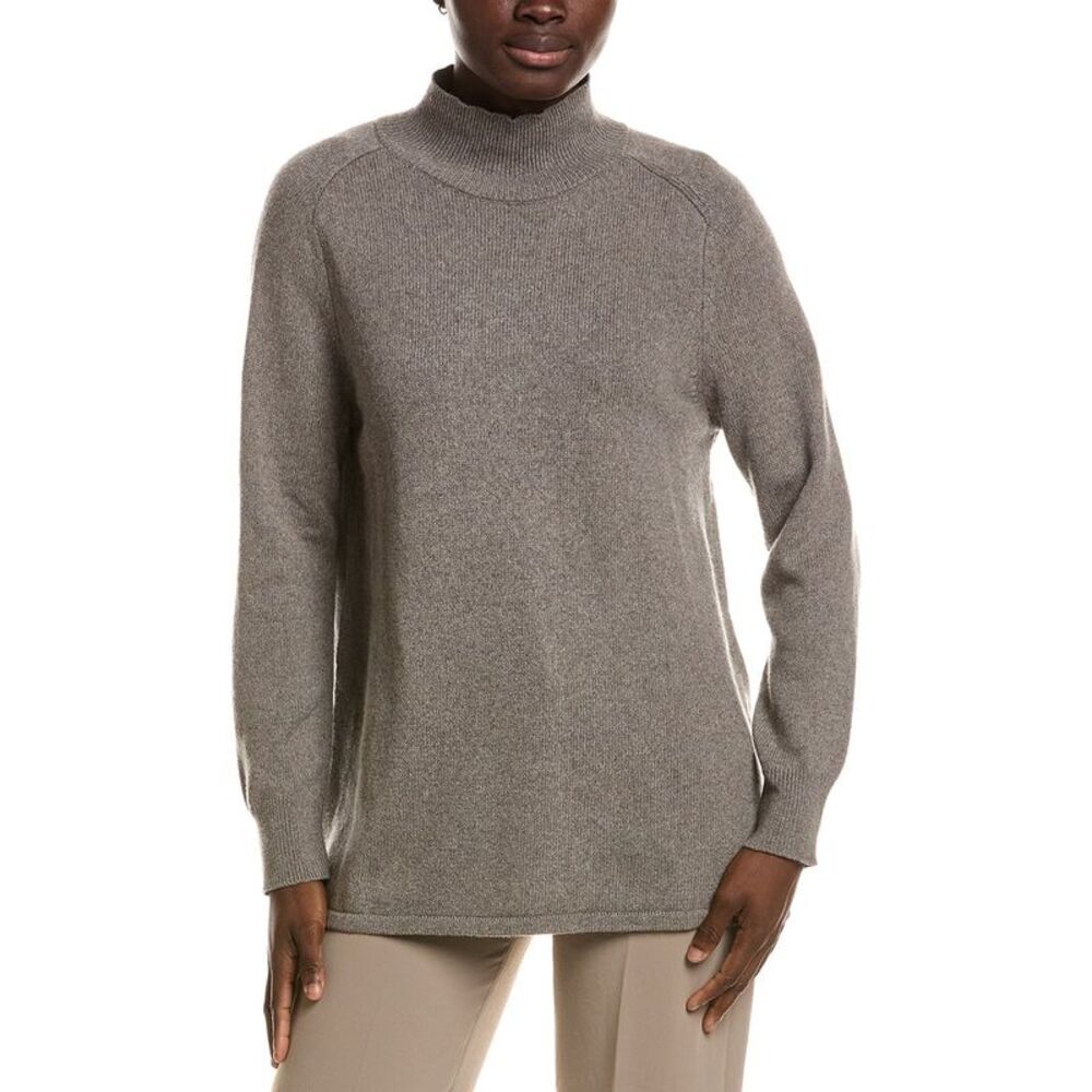 Eileen Fisher Womens  Turtle Neck Cashmere-Blend Tunic, Brown